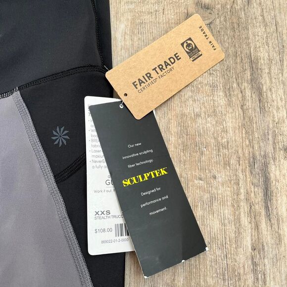 Athleta Leggings NWT Women's XXS Grey and Black - Picture 7 of 8